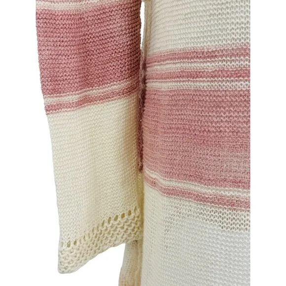 Free People Striped Distressed Knit Mini Dress | Coastal Grandmother Grunge Boho - Picture 10 of 16